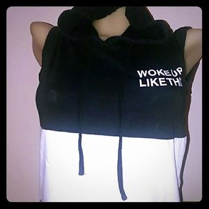 On Fire sleeveless hoodie